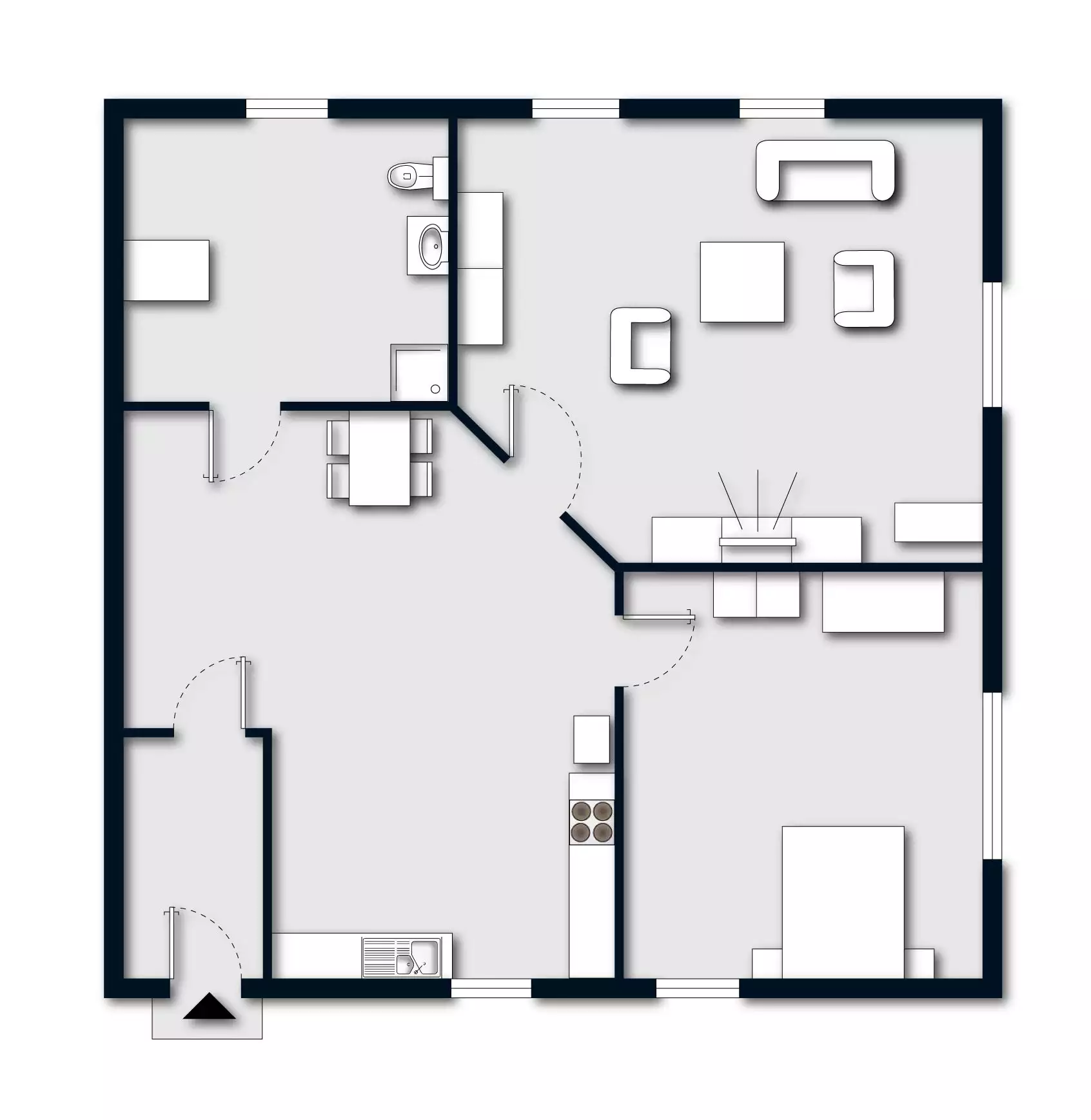 Grundriss zur Fewo Nordermühle