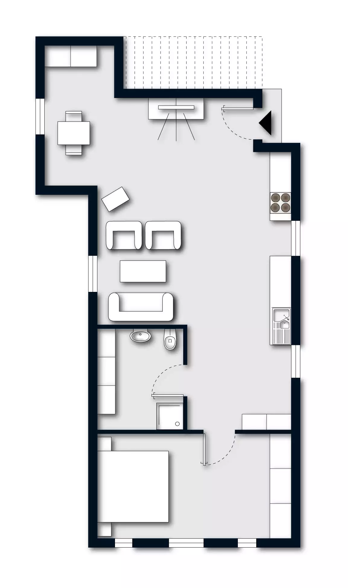 Grundriss zur Fewo Vogelkoje